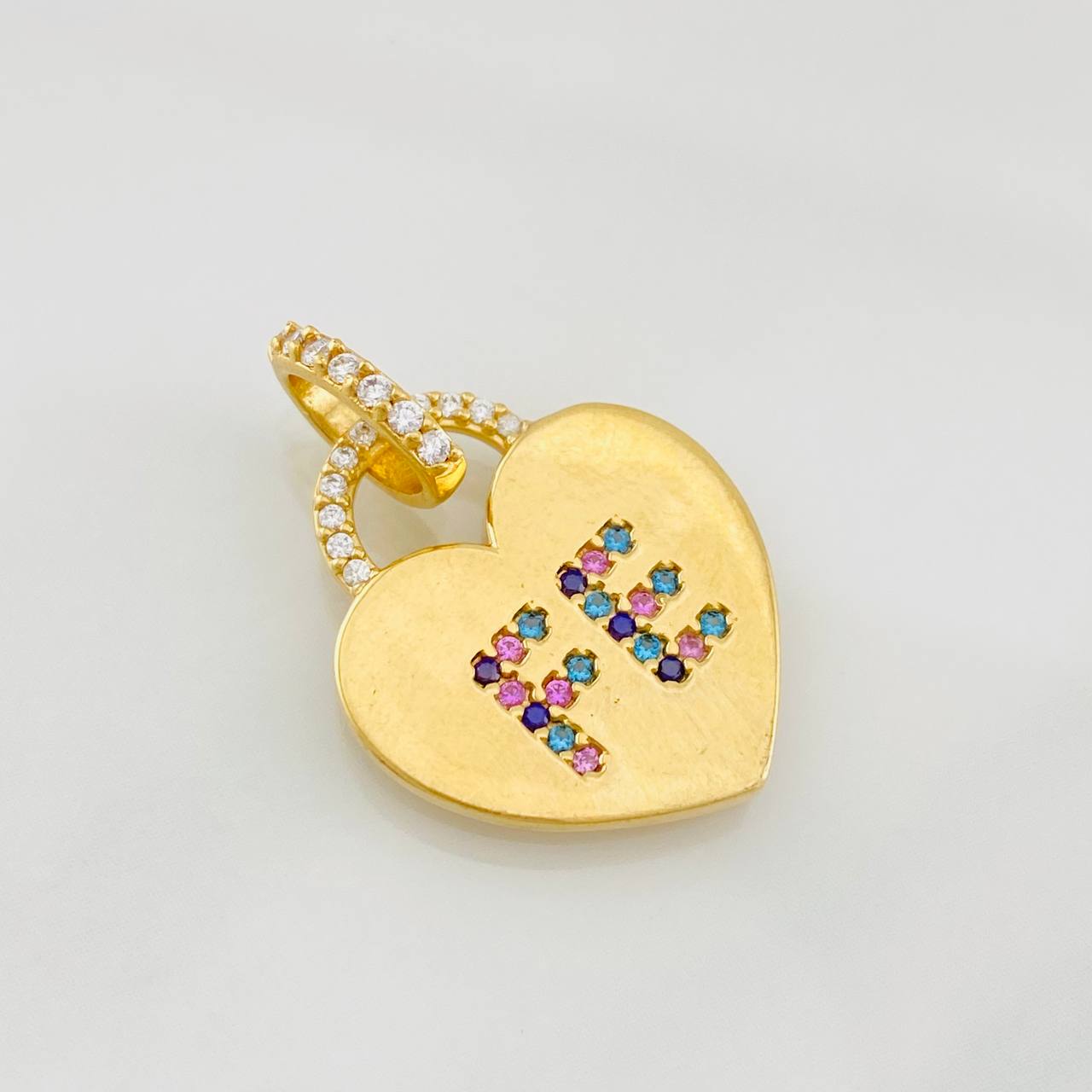 Faith Heart Pendant 2.4g / 1 in Yellow Gold 18K