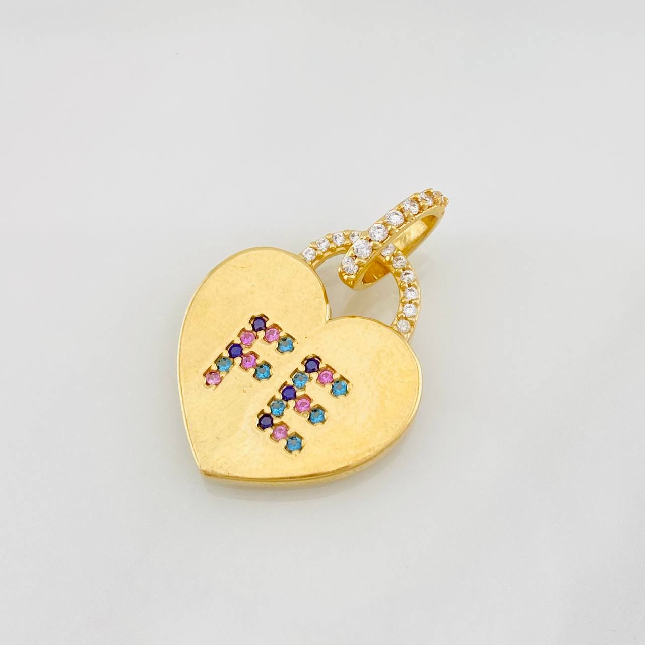 Faith Heart Pendant 2.4g / 1 in Yellow Gold 18K