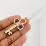 Pendant Key 6g / 2 1/4 in Two-Tone Yellow White 18K Gold