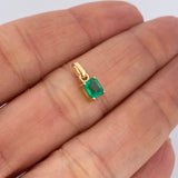 Dije Cuadrado Esmeraldas 60pts 0.5gr / 1/2 in / Oro Amarillo 18K &