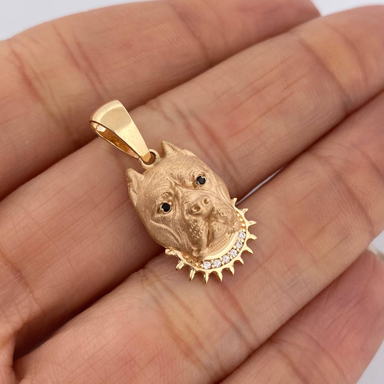 Dije Rostro Perro 2.5gr / 1 in / Oro Amarillo 18K $