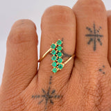 Anillo Arabe Doble Esmeraldas 40pts 2.05gr / T8 1/2 / Oro Amarillo 18K &