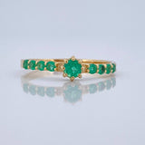 Anillo Solitario Esmeraldas 25pts 1.6gr / T7 1/4 / Oro Amarillo 18K &