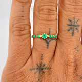 Anillo Solitario Esmeraldas 25pts 1.6gr / T7 1/4 / Oro Amarillo 18K &