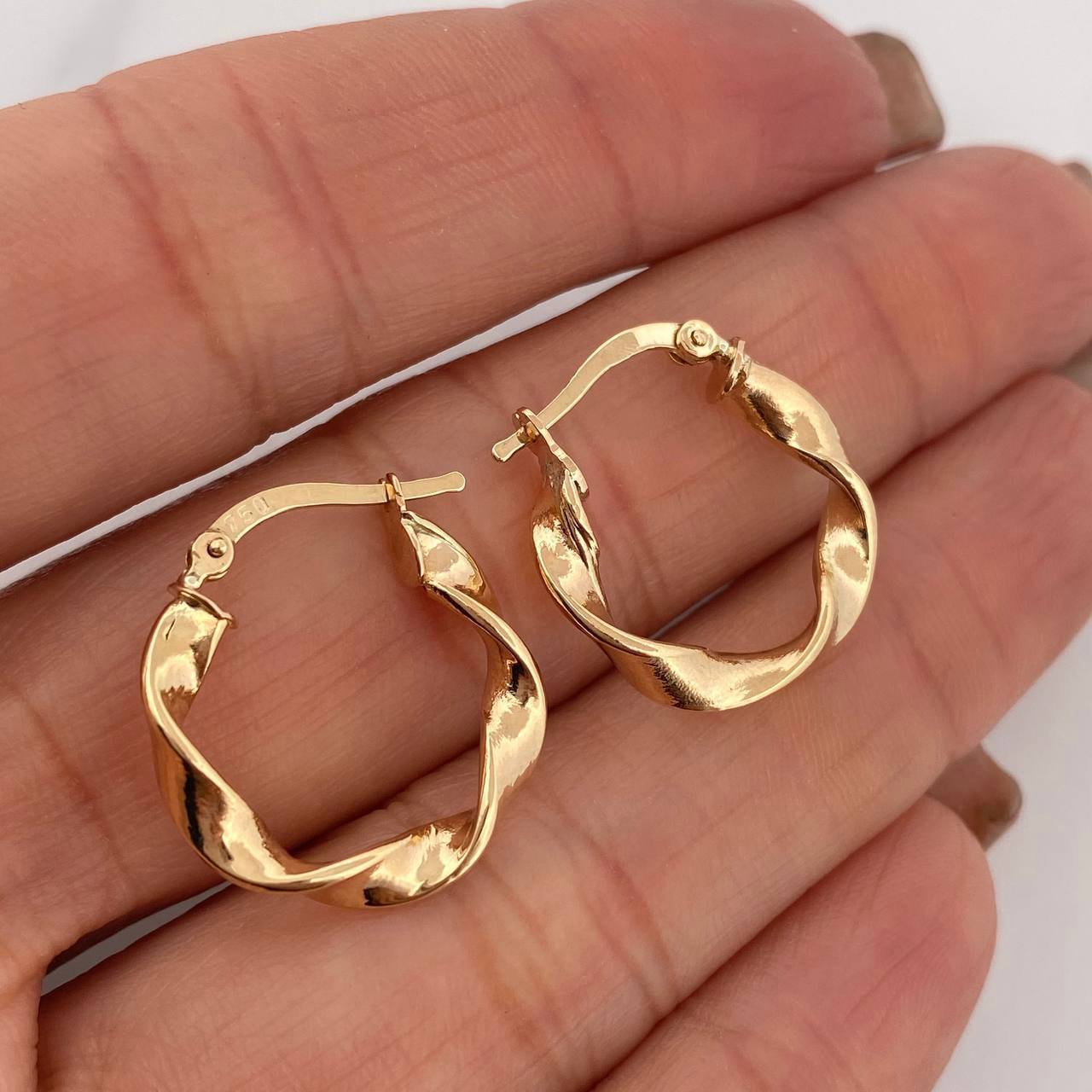 Hoop Earrings Amber 1.95 g / 3/4 in 18K Yellow Gold