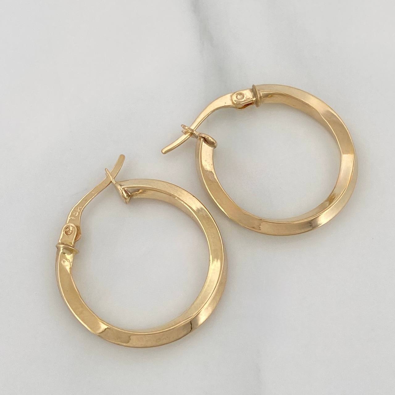 Hoop Earrings Clau Twisted 2 g / 1 in Yellow Gold 18K