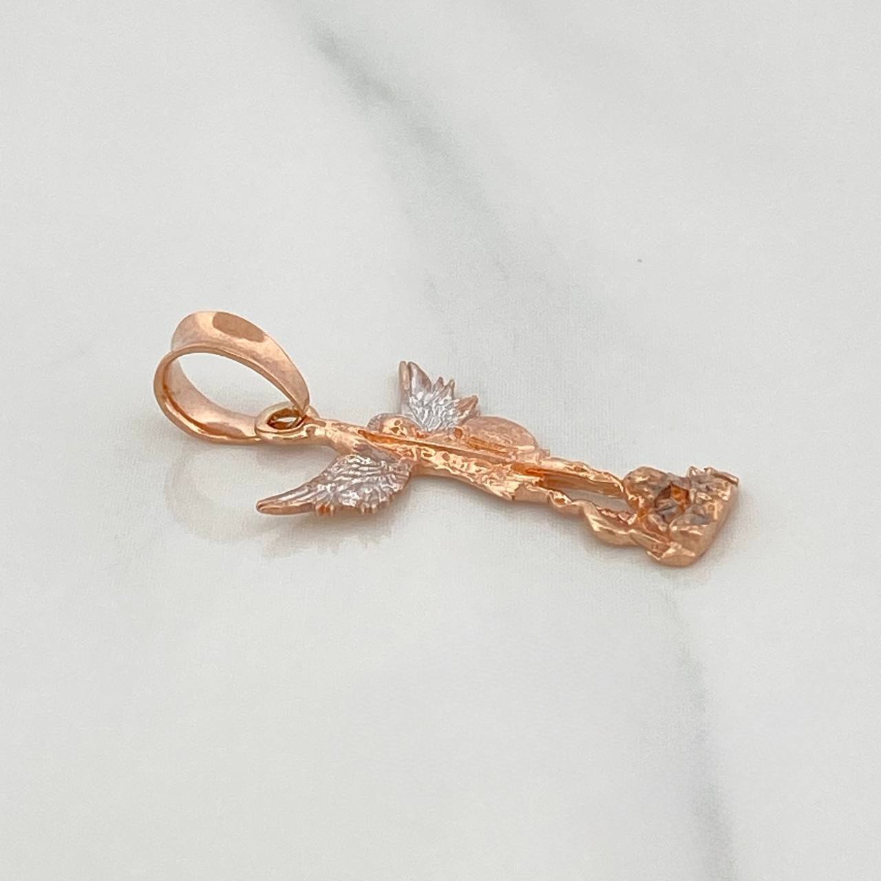Pendant Saint Michael Archangel 1.15 g / 1 in Two-tone White Rose Gold 18K