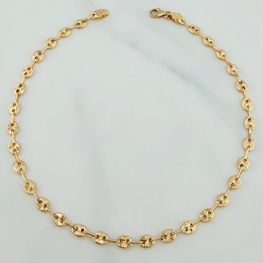 Tobillera Gc Diamantado 3.7 g / 10 1/4 in / 9.2 mm Oro Amarillo 18K