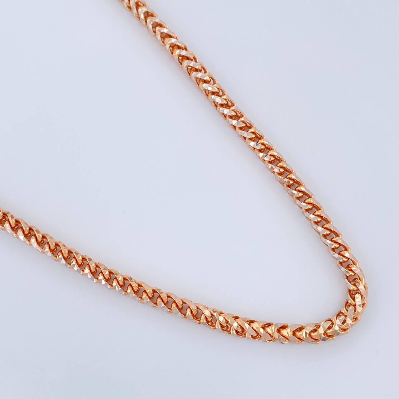 Cadena Franco Especial 66.45gr / 25 1/2 in / 3.9mm Dos Oros Blanco Rosa +3 18K $