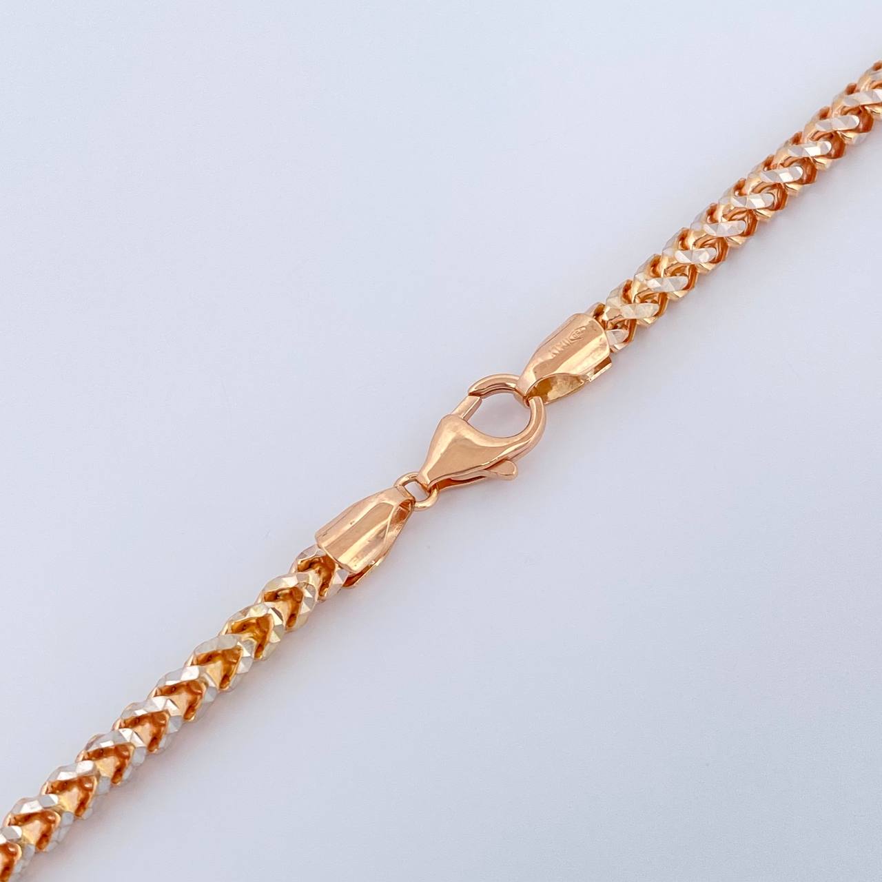 Cadena Franco Especial 66.45gr / 25 1/2 in / 3.9mm Dos Oros Blanco Rosa +3 18K $