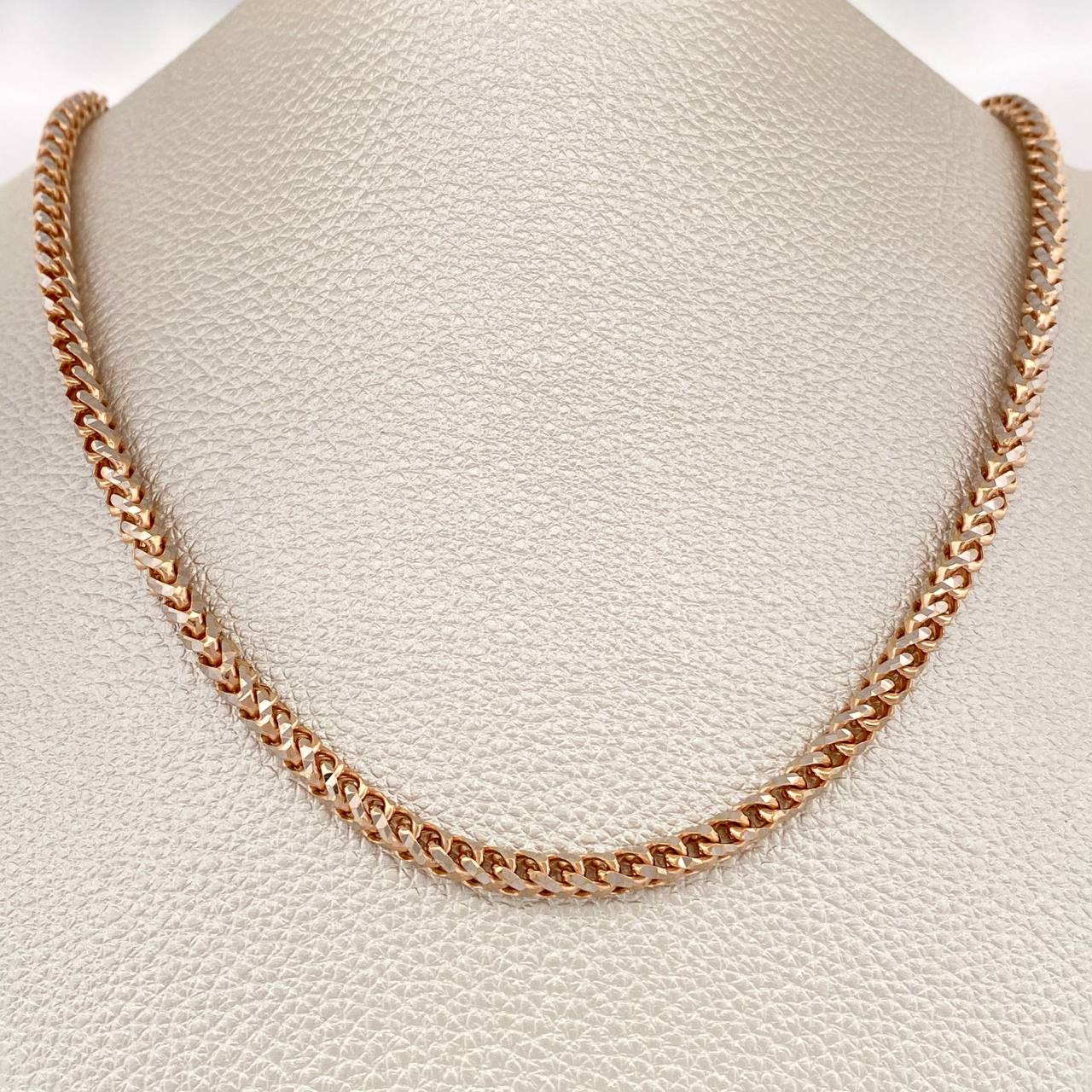 Cadena Franco Especial 66.45gr / 25 1/2 in / 3.9mm Dos Oros Blanco Rosa +3 18K $