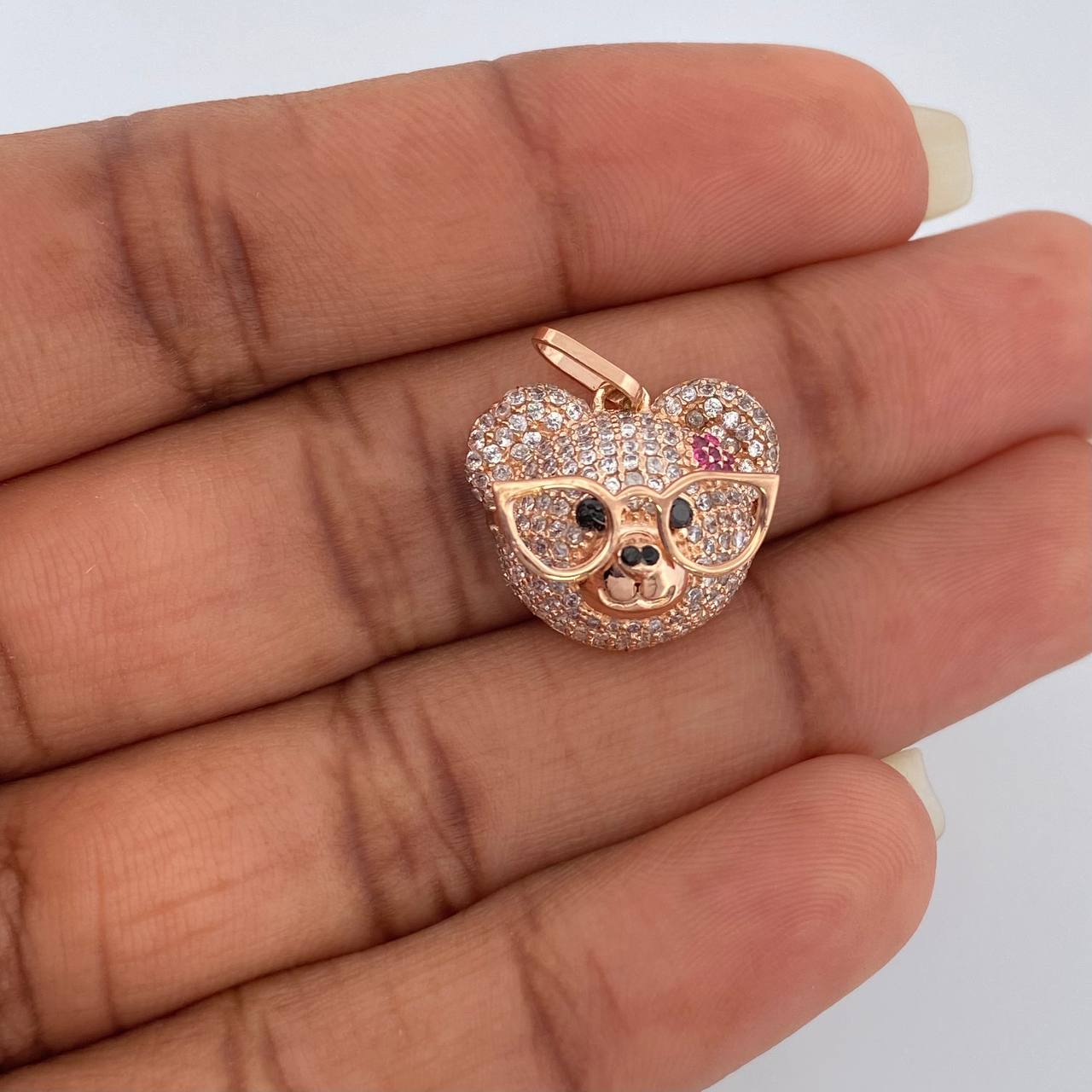 Dije Rostro Oso 2.95gr / 3/4 in / Oro Rosa 18K &