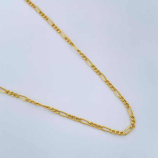 Cadena Figaro 1.4gr / 19 3/4 in / 1.35mm Oro Amarillo +1 18K $