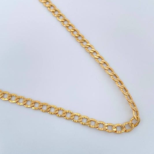 Cadena Cubana Diamantada 5.8gr / 23 3/4 in / 3.36mm Oro Amarillo +1 18K $