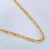 Cadena Cubana Diamantada 5.8gr / 23 3/4 in / 3.36mm Oro Amarillo +1 18K $