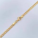 Cadena Cubana Diamantada 5.8gr / 23 3/4 in / 3.36mm Oro Amarillo +1 18K $