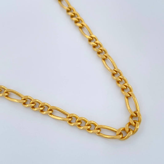 Cadena Figaro 11.2gr / 25 1/2 in / 3.6mm Oro Amarillo +1 18K $