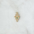 Charm Hamsa Hand 0.55gr / 1.4cm / White Zircons And 18K Yellow Gold Green