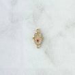 Charm Hamsa Hand 0.5gr / 1.4cm / White and Fuchsia Zircons 18K Yellow Gold