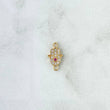 Charm Hamsa Hand 0.45gr / 1.4cm / White and Fuchsia Zircons 18K Yellow Gold