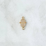 Charm Hamsa Hand 0.55gr / 1.4cm / White Zircons 18K Yellow Gold *