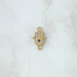 Charm Hamsa Hand 0.55gr / 1.4cm / White and Blue Zircons 18K Yellow Gold *