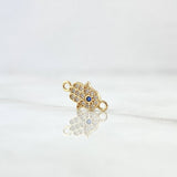 Charm Hamsa Hand 0.55gr / 1.4cm / White and Blue Zircons 18K Yellow Gold *