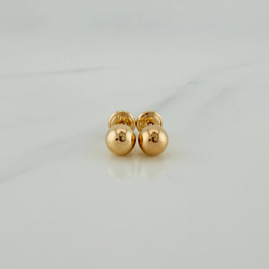 Stud Earrings Bead 0.75g / 6mm 18K Yellow Gold &