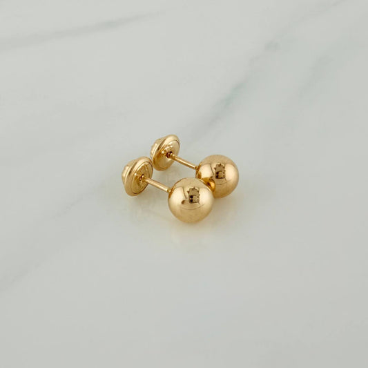 Topos Bola Lisa 0.7 g / in / 6 mm Oro Amarillo 18K