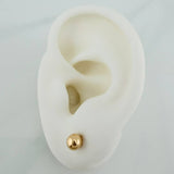 Plain Bead Stud Earrings 0.65 g / in / 5 mm Yellow Gold 18K