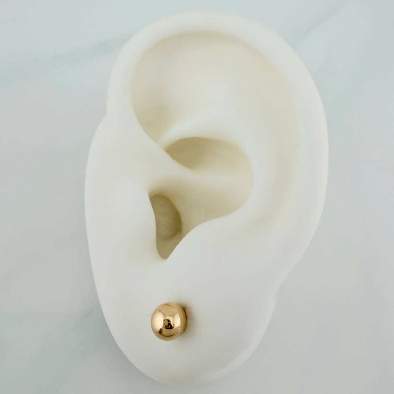 Stud Earrings Bead Plain 0.6 g / in / 5 mm Yellow Gold 18K