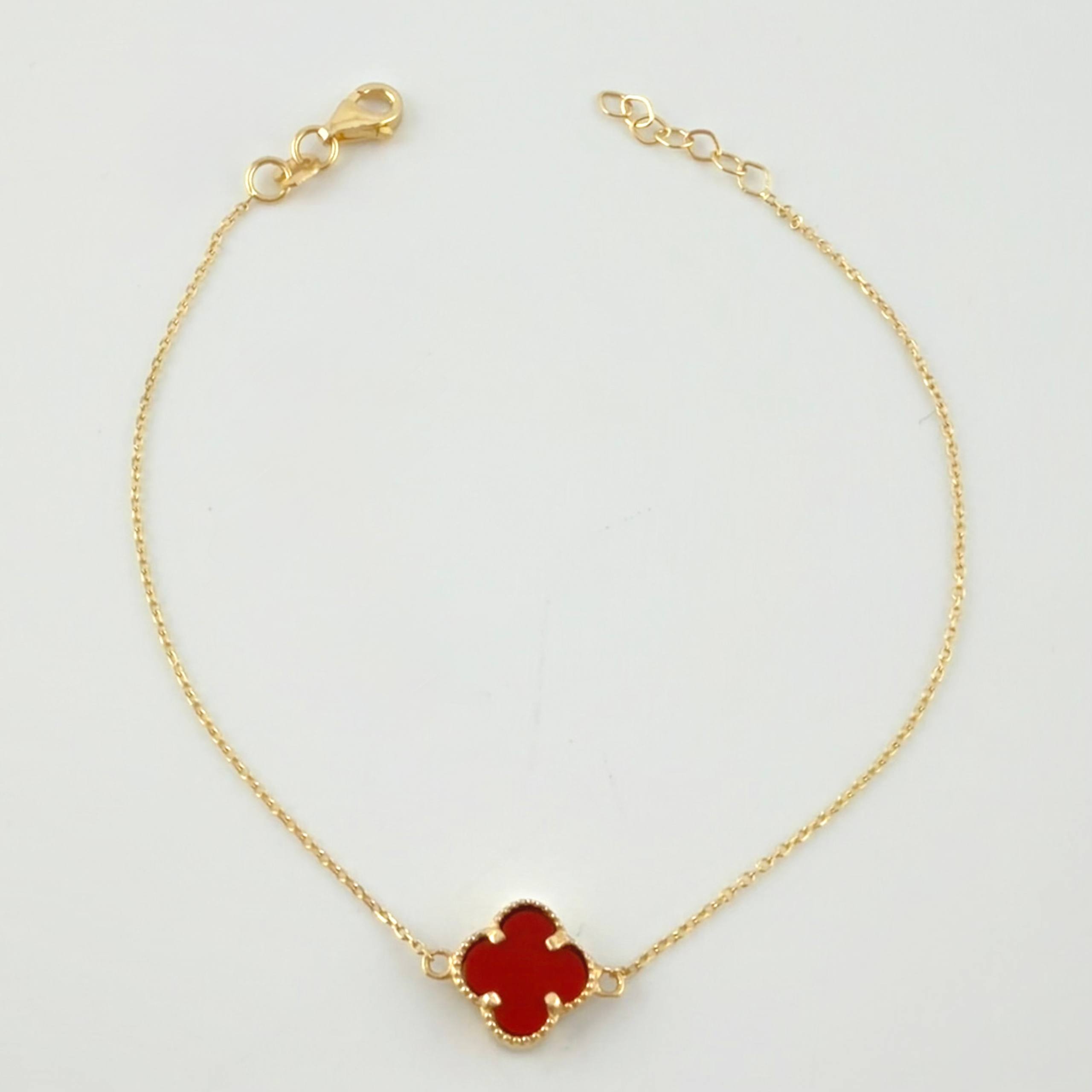 Pulso Aro Seguido Trebol 1.8gr / 7 1/2 in / 10mm Oro Amarillo Nac.Esp. 18K *