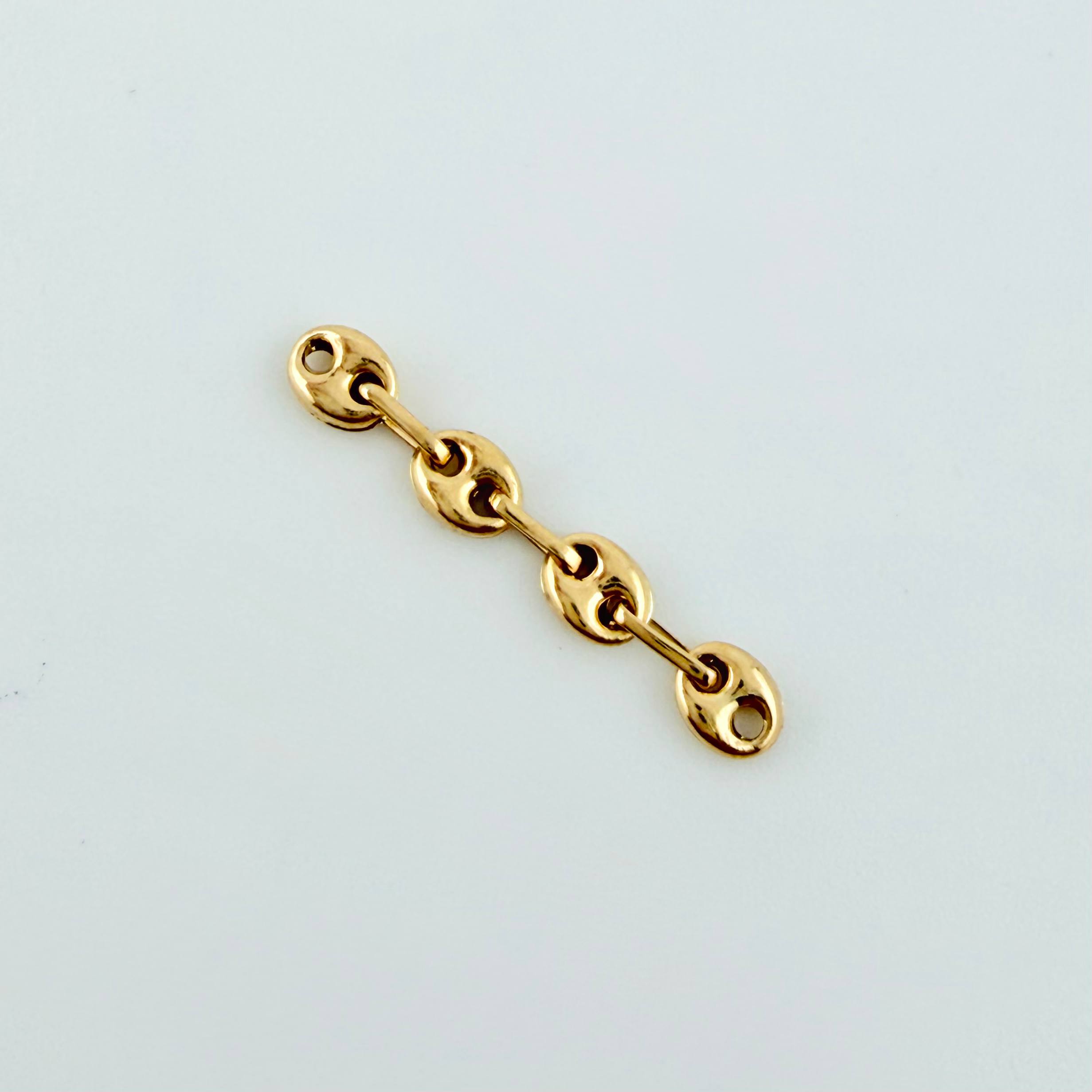 Herraje Retazo GC 4 Eslabones 0.25gr / 1 in / 3.3mm Oro Amarillo 18K