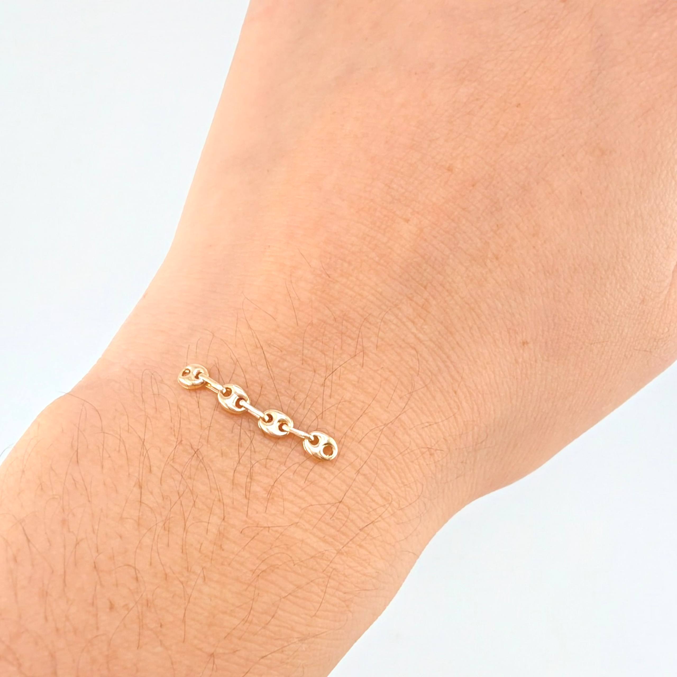 Herraje Retazo GC 4 Eslabones 0.25gr / 1 in / 3.3mm Oro Amarillo 18K