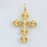 Dije Cruz Trebol Diamantado 5.1gr / 1 1/2 in / Oro Amarillo Nac.Esp. 18K