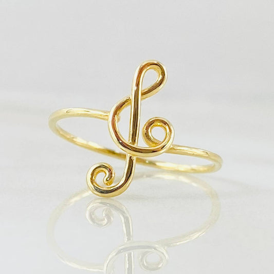Anillo Nota Musical 1.1gr / T7 / Oro Amarillo 18K ©