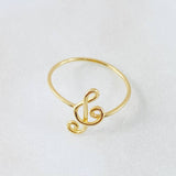 Anillo Nota Musical 1.1gr / T7 / Oro Amarillo 18K ©