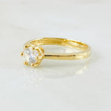 Anillo Solitario Amplio 2.7gr / T6 1/2 / Oro Amarillo 18K ©