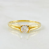 Anillo Solitario Redondo 2.1gr / T7 1/4 / Oro Amarillo 18K ©