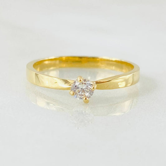 Anillo Solitario Liso 2.05gr / T6 3/4 / Oro Amarillo 18K ©