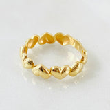 Anillo Corazones 2.2gr / T7 1/4 / Oro Amarillo 18K ©