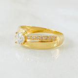 Anillo Solitario Linea Cruzada 2.6gr / T6 / Oro Amarillo 18K