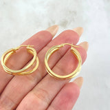 Juani Hoop Earrings 2.95gr / 1in / 18K Gold