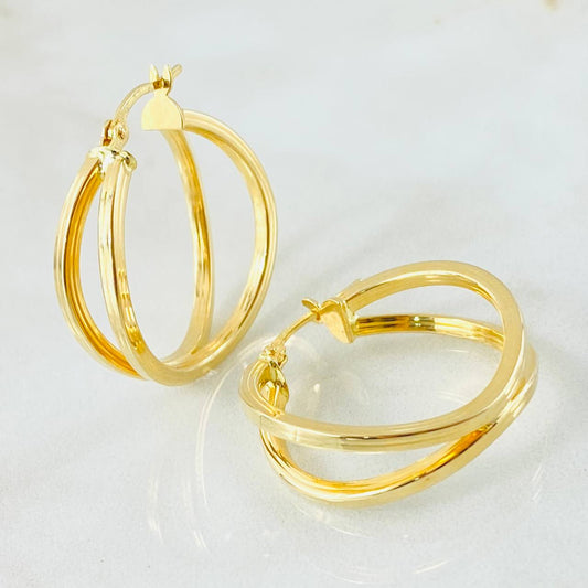 Juani Hoop Earrings 3.35gr / 1in / 18K Gold