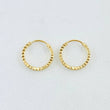 Hoop Earrings Striped Hoop 0.45gr / 0.4in / 18K Gold