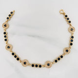 Pulso Tennis Halo Circulo 10.35 g / 7 1/2 in / 7.96 mm Oro Amarillo 18K