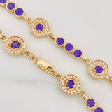 Tennis Bracelet Halo Circle 10.6 g / 7 1/2 in / 7.96 mm 18K Yellow Gold