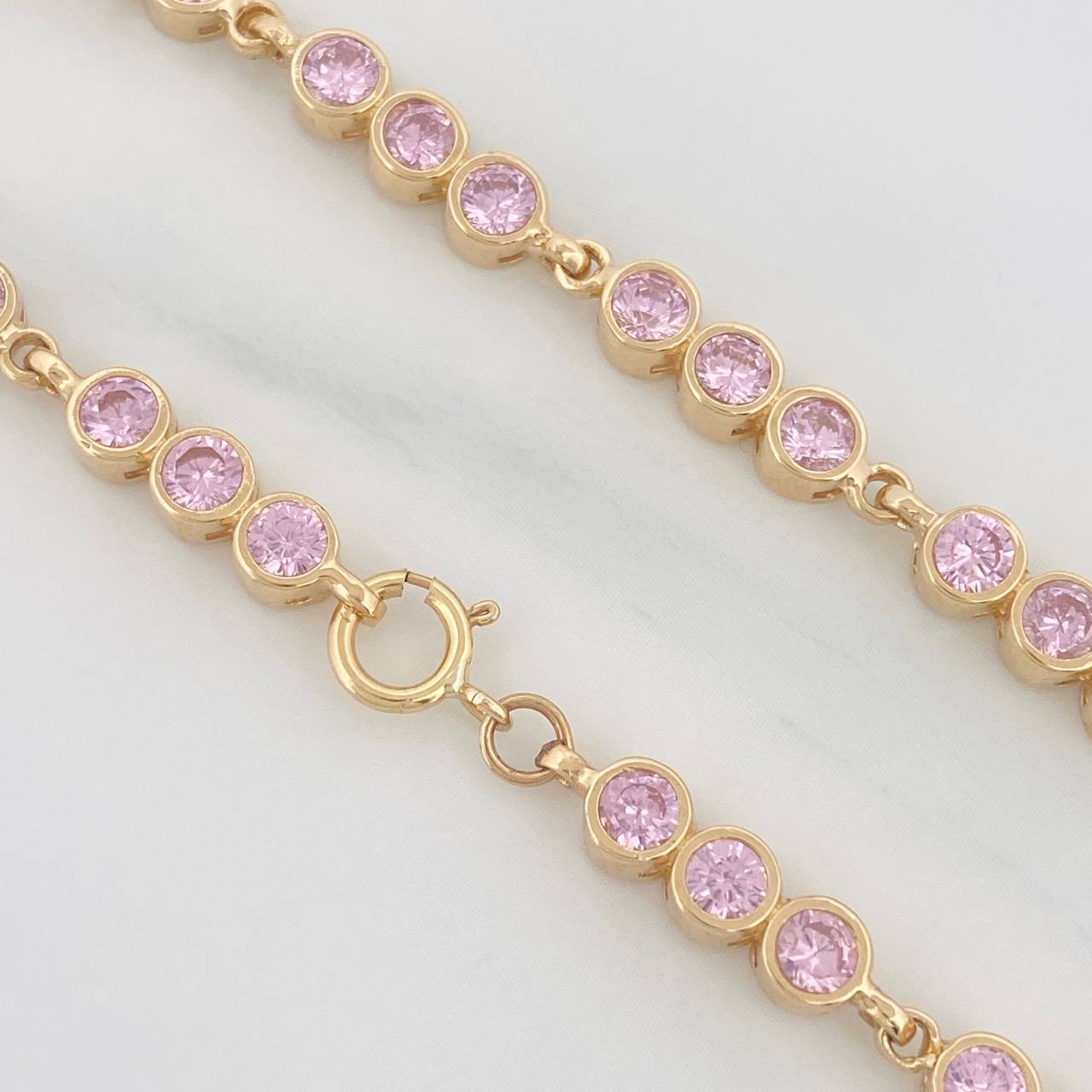 Tennis Bracelet Halo Circle 8.4 g / 7 1/2 in / 4.25 mm Yellow Gold 18K
