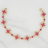 Tennis Bracelet Clover Halo 13.7 g / 7 in / 11.62 mm Yellow Gold 18K