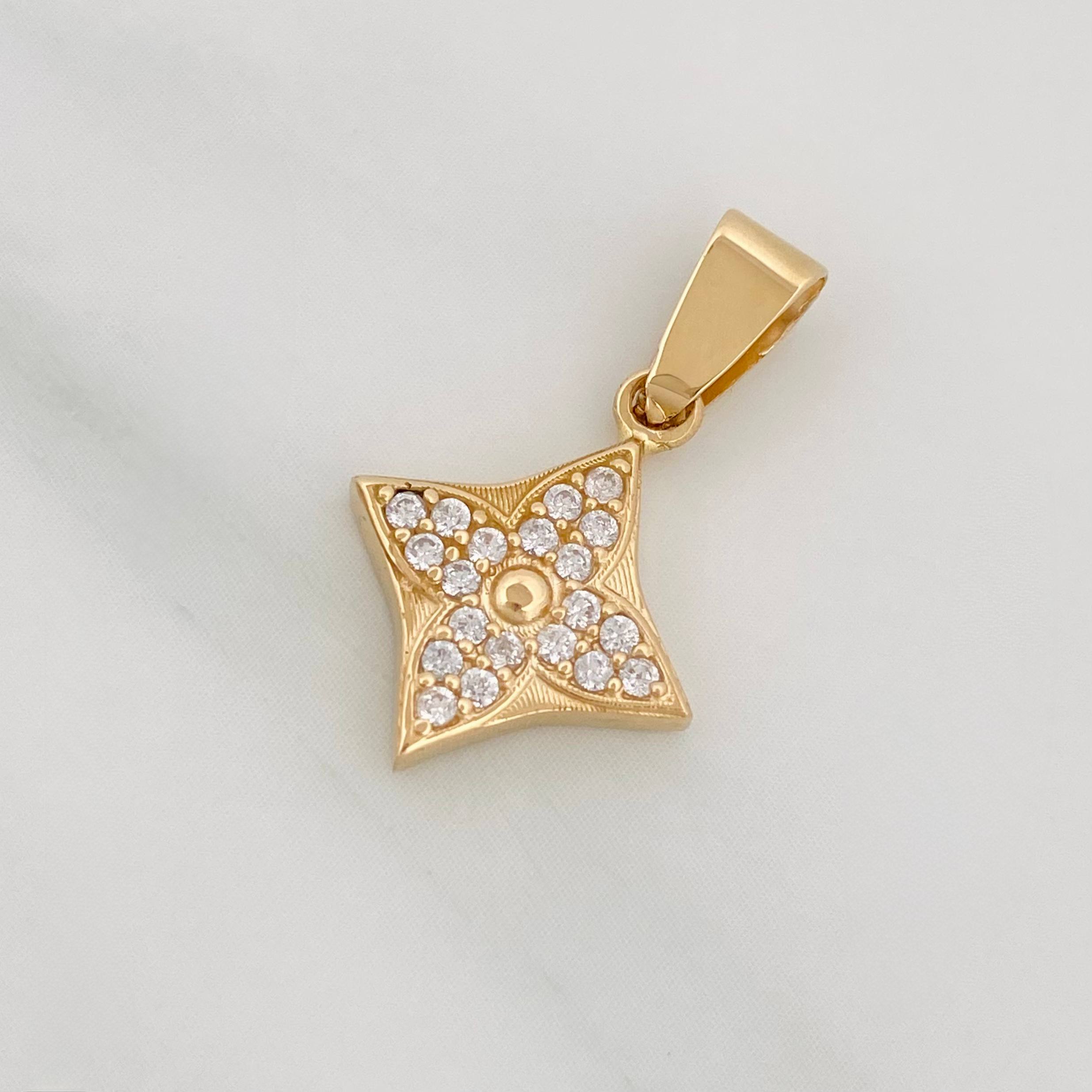 Dije Flor 1.95 g / 3/4 in Oro Amarillo 18K